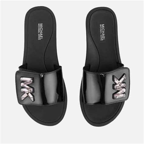 michael kors slide sandal|michael kors black fuzzy slipper.